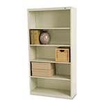 TENNSCO Metal Bookcase, Five-Shelf, 34-1/2w x 13-1/2d x 66h, Putty