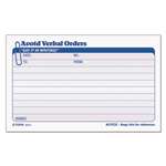 TOPS BUSINESS FORMS Avoid Verbal Orders Manifold Book, 6 1/4 x 4 1/4, 2-Part Carbonless, 50 Sets/BK