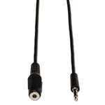 TRIPPLITE Audio Cables, 6 ft, Black, 3.5 mm Male; 3.5 mm Female