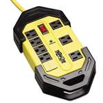 TRIPPLITE Safety Surge Suppressor, 8 Outlets, 12 ft Cord, 1500 Joules, Yellow/Black, OSHA