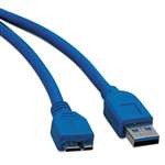 TRIPPLITE USB 3.0 Device Cable, USB 3.0 A/USB 3.0 Micro-B, 3 ft, Blue