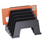 UNIVERSAL OFFICE PRODUCTS Incline Sorter, Five Sections, Plastic, 8 x 5 1/2 x 6, Black
