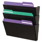 UNIVERSAL OFFICE PRODUCTS Recycled Wall File, Three Pocket, Plastic, Black