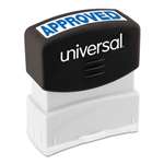 UNIVERSAL OFFICE PRODUCTS Message Stamp, APPROVED, Pre-Inked One-Color, Blue