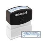 UNIVERSAL OFFICE PRODUCTS Message Stamp, COMPLETED, Pre-Inked One-Color, Blue Ink
