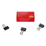 UNIVERSAL OFFICE PRODUCTS Mini Binder Clips, 1/4" Capacity, 5/8" Wide, Black, 12/Box