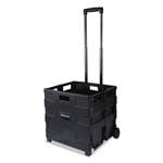 UNIVERSAL OFFICE PRODUCTS Collapsible Mobile Storage Crate, 18 1/4 x 15 x 39 3/8, Black