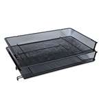 UNIVERSAL OFFICE PRODUCTS Mesh Stackable Side Load Tray, Legal, Black