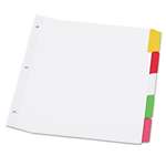 UNIVERSAL OFFICE PRODUCTS Write-On/Erasable Indexes, Five Multicolor Tabs, Letter, White