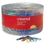 Universal One 21000 Vinyl-Coated Wire Paper Clips, No. 1, Assorted Colors, 1000/Pack