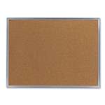 UNIVERSAL OFFICE PRODUCTS Bulletin Board, Natural Cork, 24 x 18, Satin-Finished Aluminum Frame