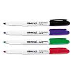 UNIVERSAL OFFICE PRODUCTS Pen Style Dry Erase Markers, Fine/Bullet Tip, Assorted, 4/Set