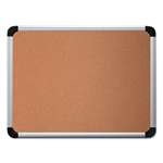 UNIVERSAL OFFICE PRODUCTS Cork Board with Aluminum Frame, 36 x 24, Natural, Silver Frame