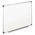 UNIVERSAL OFFICE PRODUCTS Dry Erase Board, Melamine, 48 x 36, White, Black/Gray Aluminum/Plastic Frame