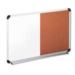 UNIVERSAL OFFICE PRODUCTS Cork/Dry Erase Board, Melamine, 36 x 24, Black/Gray, Aluminum/Plastic Frame