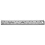 UNIVERSAL OFFICE PRODUCTS Stainless Steel Ruler w/Cork Back and Hanging Hole, 12", Silver