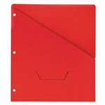 UNIVERSAL OFFICE PRODUCTS Slash-Cut Pockets for Three-Ring Binders, Jacket, Letter, 11 Pt., Red, 10/Pack