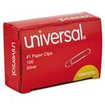 UNIVERSAL OFFICE PRODUCTS Paper Clips, Smooth Finish, No. 1, Silver, 100/Box