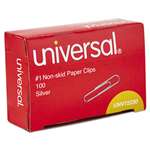 UNIVERSAL OFFICE PRODUCTS Nonskid Paper Clips, Wire, No. 1, Silver, 1000/Pack