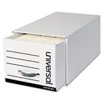 UNIVERSAL OFFICE PRODUCTS Heavy-Duty Storage Box Drawer, Letter, 14 x 25 1/2  x 11 1/2, White, 6/Carton