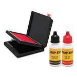 U. S. STAMP & SIGN Two-Color Stamp Pad with Ink Refill, 2 3/8 x 4, Red/Black