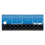 VICTOR TECHNOLOGIES Easy Read Stainless Steel Ruler, Standard/Metric, 12", Blue