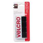 VELCRO USA, INC. Sticky-Back Hook and Loop Square Fasteners on Strips, 7/8", Black, 12 Sets/Pack