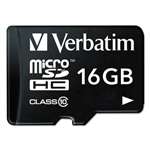 Verbatim 44082 microSDHC Card w/Adapter, Class 10, 16GB