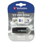 Verbatim 49171 Store 'n' Go V3 USB 3.0 Drive, 8GB, Black/Gray