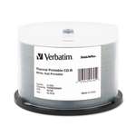Verbatim 94795 Printable CD-R Discs, 700MB/80min, 52x, Spindle, White, 50/Pack