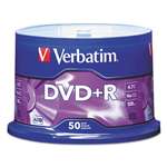 Verbatim 95037 DVD+R Discs, 4.7GB, 16x, Spindle, Matte Silver, 50/Pack