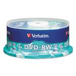 Verbatim 95179 DVD-RW Discs, 4.7GB, 4x, Spindle, 30/Pack