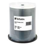 VERBATIM CORPORATION CD-R, 700MB, 52X, Silver Inkjet Printable, 100/PK Spindle