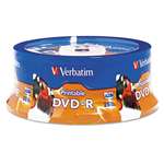 VERBATIM CORPORATION DVD-R Disc, 4.7 GB, 16x, White, 25/Pk