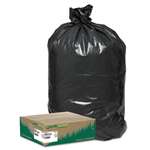 WEBSTER INDUSTRIES Recycled Large Trash and Yard Bags, 33gal, .9mil, 32.5 x 40, Black, 80/Carton