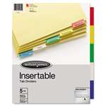 WILSON JONES CO. Single-Sided Reinforced Insertable Index, Multicolor 5-Tab, Letter, Buff